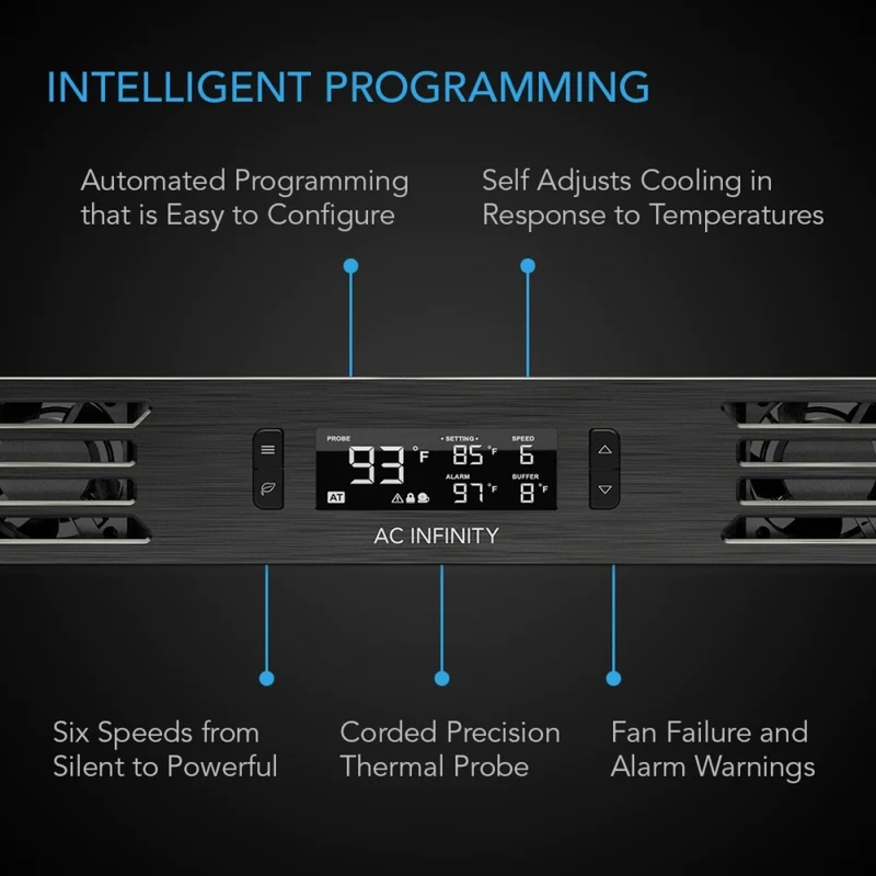 AC Infinity Cloudplate T1 20-60 CFM 1U Rack Cooler Front Exhaust