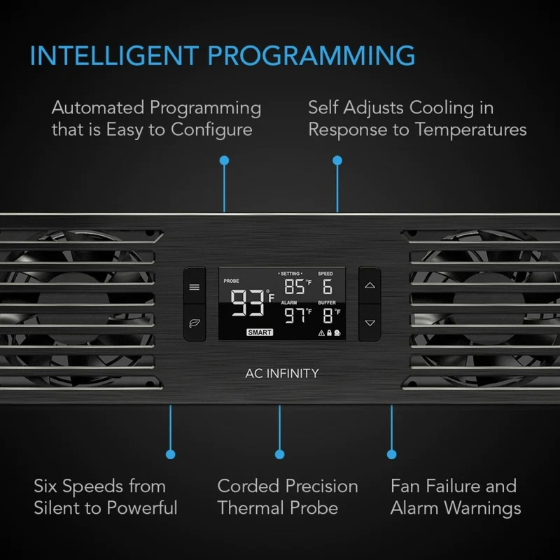AC Infinity Cloudplate T7 50-220 CFM 2U Rack Cooler Front Exhaust