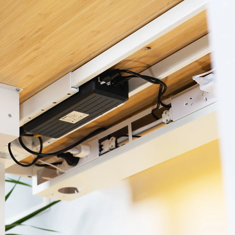 Desky Integrated Cable & Data Channel 10-Plug Wheat