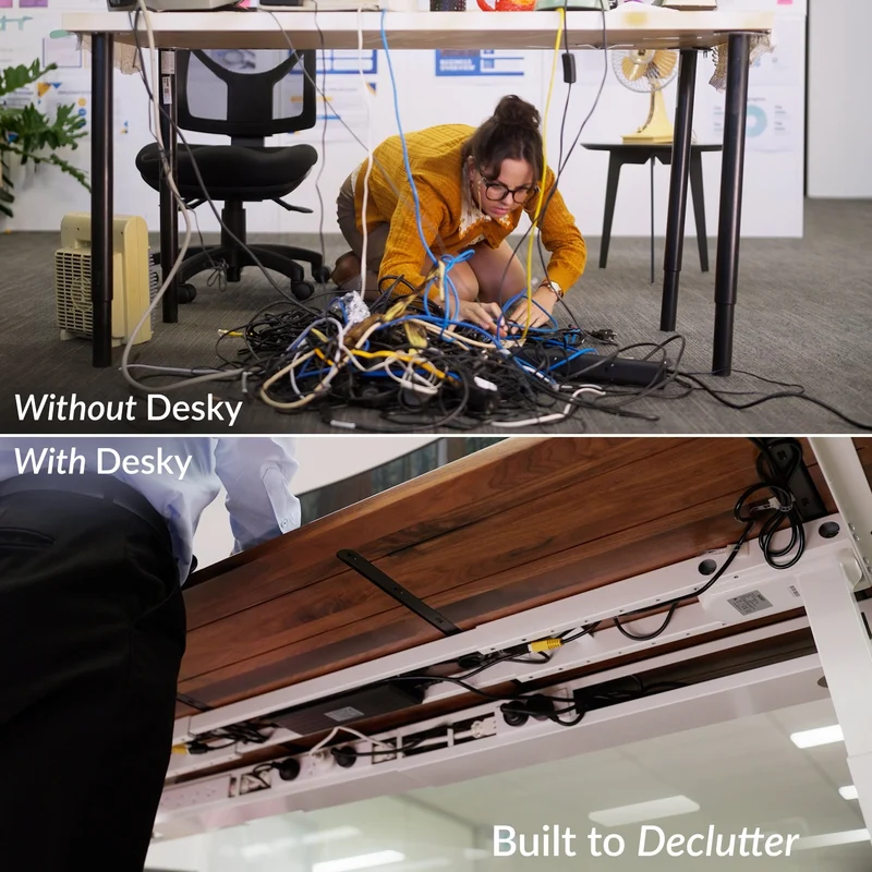 Desky Integrated Cable & Data Channel 0-Plug Wheat