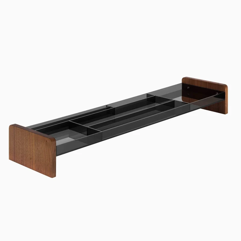Desky Monitor Stand Organiser - Walnut