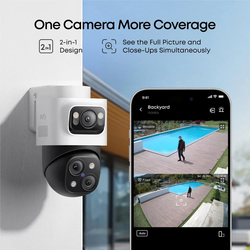 eufy S4 NVR POE 24/7 Security System [2 x PTZ + 2 x Turret Cameras]