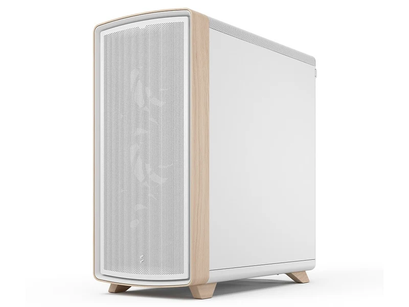 Fractal Design Summit Curved Wood ATX Case - Chalk White TG Clear Tint