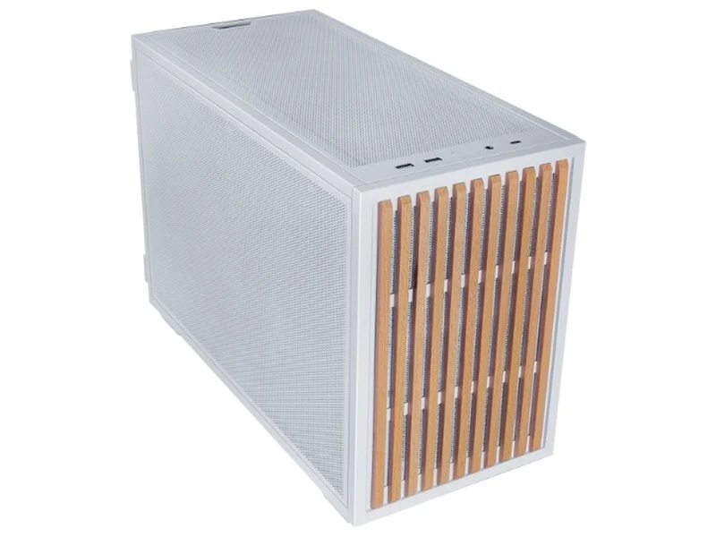 Lian Li B4-mATX Wood Beech Wood Panel SFF Micro-ATX Case - White