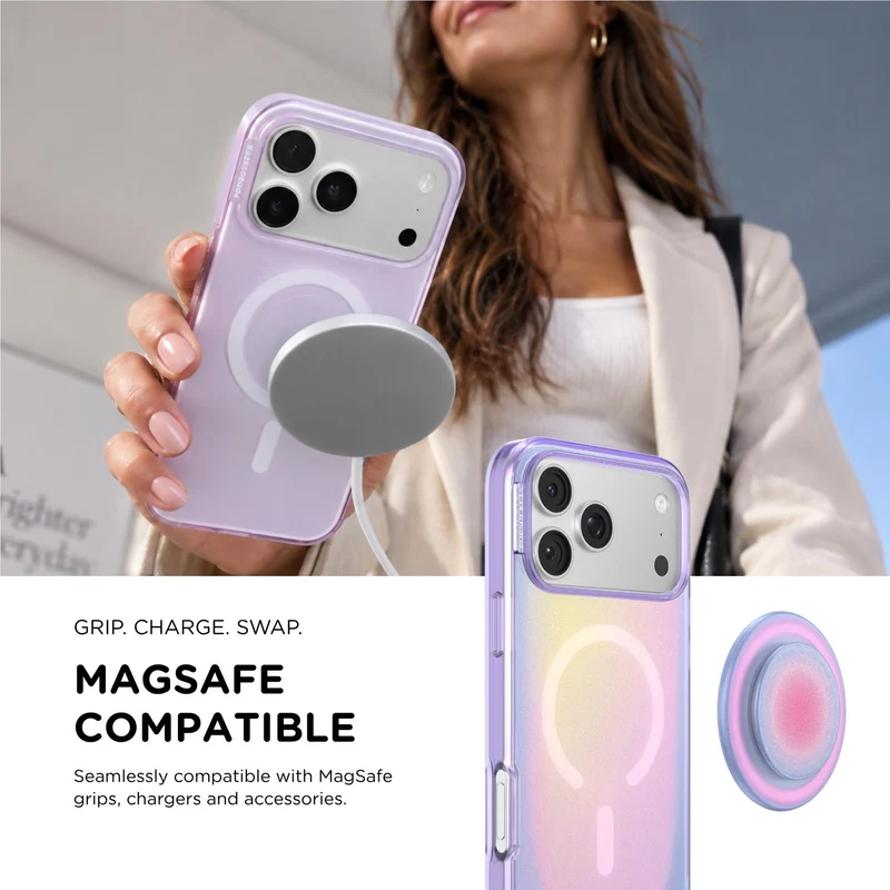 PopSockets PopCase MagSafe Slim Protective Case for iPhone 18 Pro (Aura)