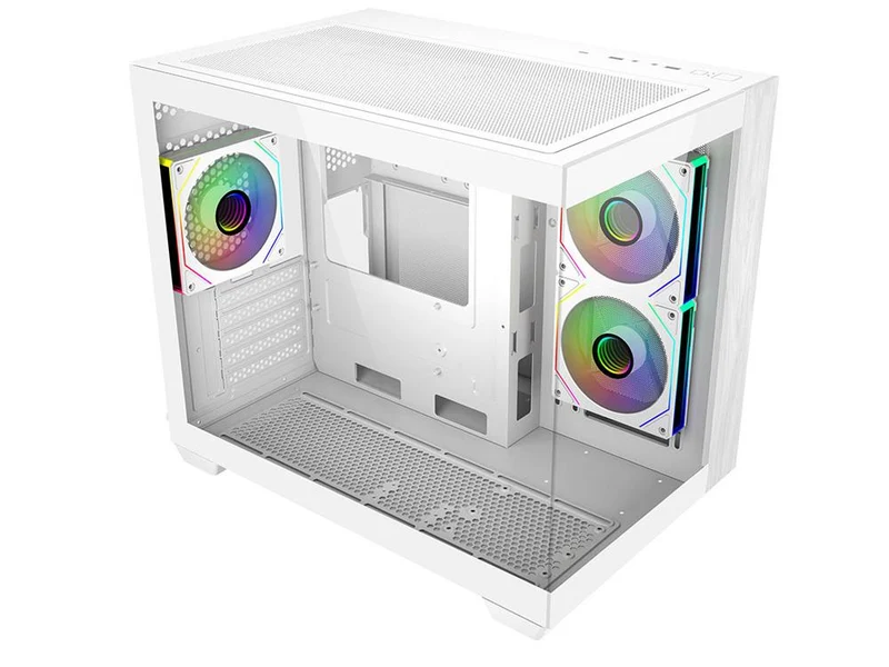 Cooler Master Elite 481 Wood Dual-Chamber Micro-ATX Case - White