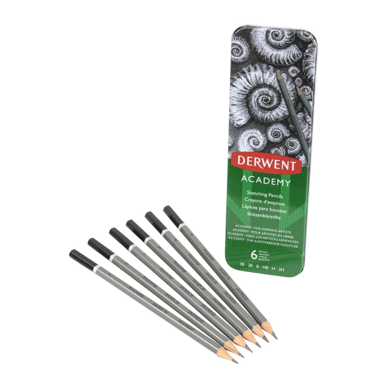 Derwent Academy Art Craft Hexagonal Sketch Pencil Tin [6-Pieces]