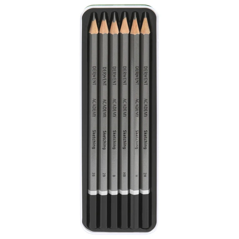Derwent Academy Art Craft Hexagonal Sketch Pencil Tin [6-Pieces]