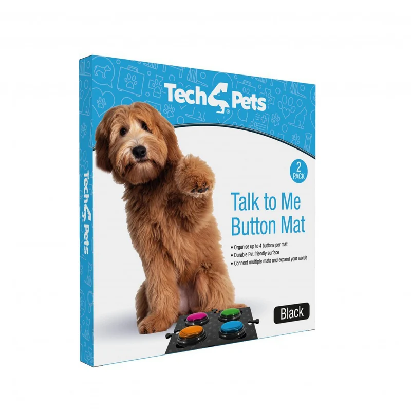 Tech4Pets 2PK Mat Board Organiser Storage Holder For Talking Buttons/Floor Black