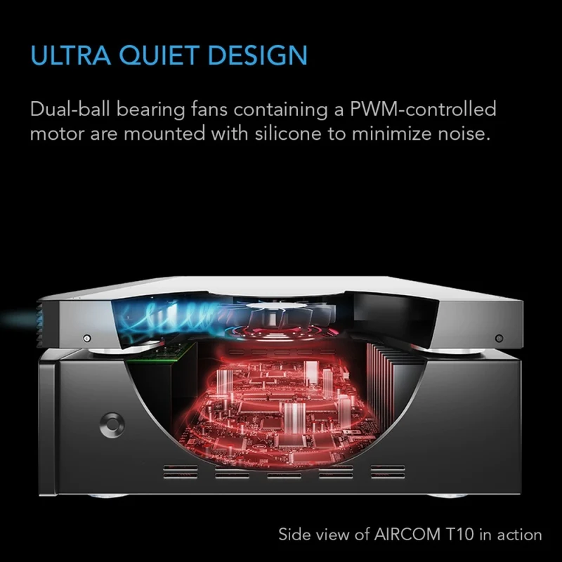 AC Infinity Aircom S10 160 CFM Component Cooler Front Exhaust Quiet Fan