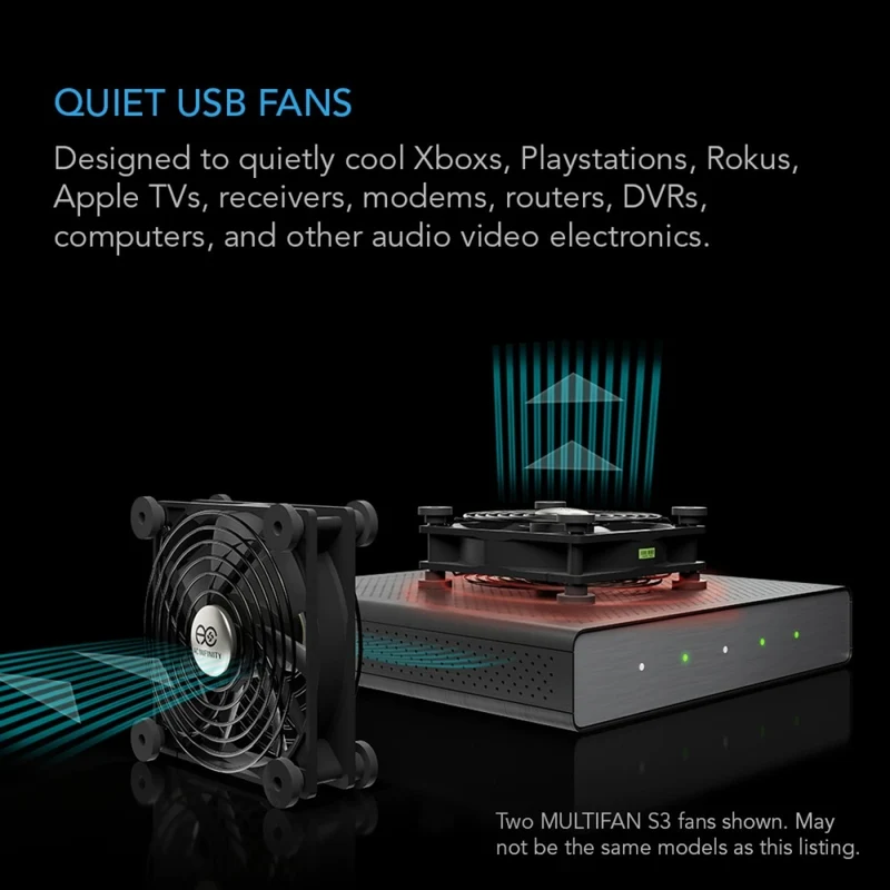 AC Infinity 2pc Multifan S5 Dual 52 CFM Spot Cooler USB Powered Quiet Fans 80mm