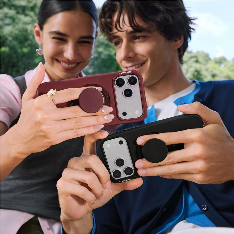 PopSockets Low-Pro MagSafe Protective Case with Built-in Grip Stand for iPhone 18 Pro (Black)