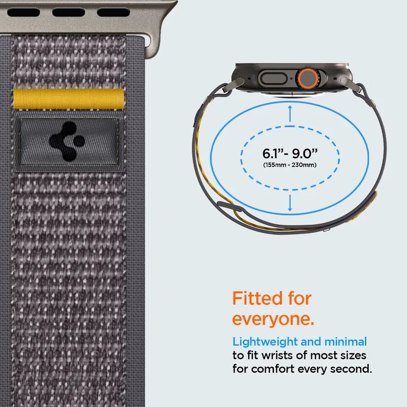 Spigen Apple Watch 49mm 46mm 45mm 44mm 42mm Athlex Air Band (Active Grey)