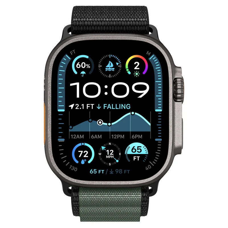 Spigen Apple Watch 49mm 46mm 45mm 44mm 42mm WBF1 Band (Black Green)