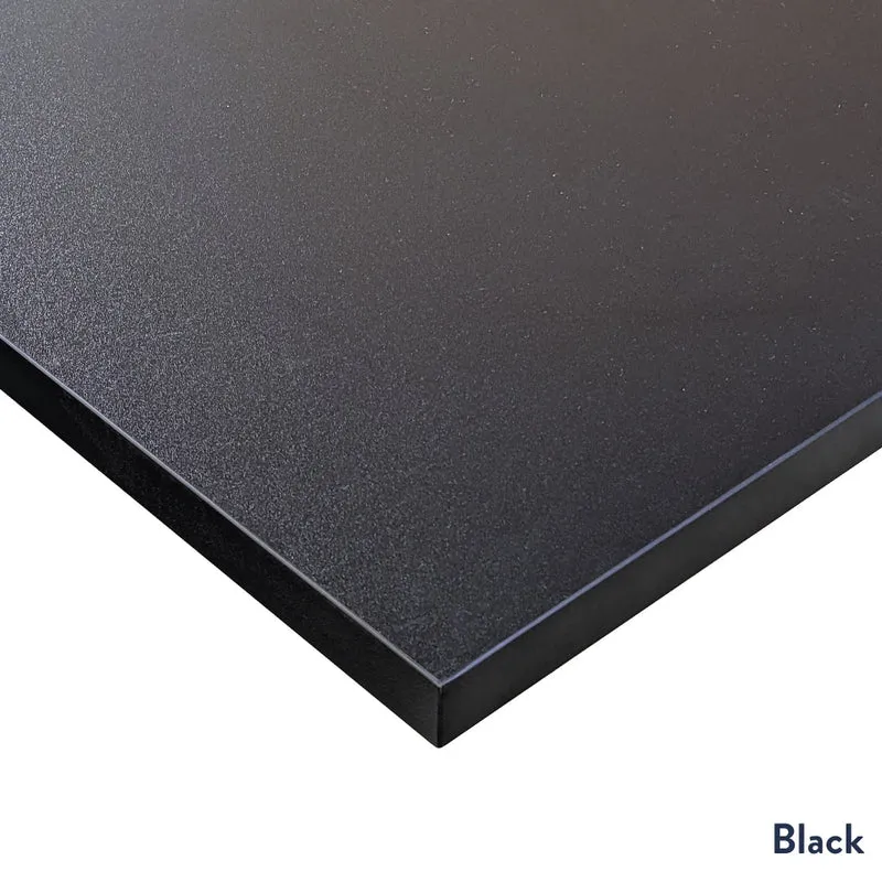 Desky Dual Melamine Sit Stand Desk 200cm Black Desktop and Wheat Frame
