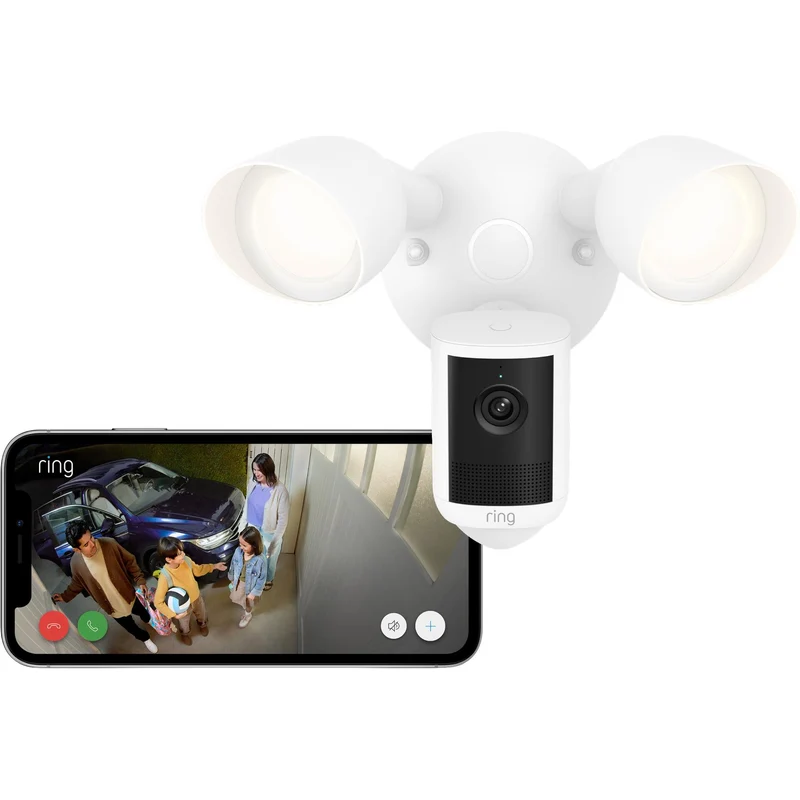 Ring Gen2 2K Security Camera with Floodlight (White)