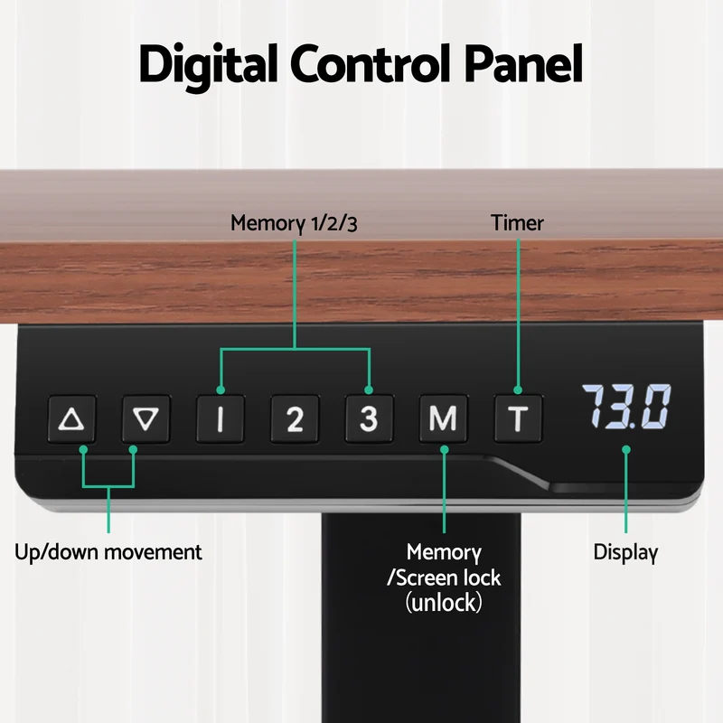 Artiss Standing Desk Motorised Dual Motor Electric Walnut 140CM