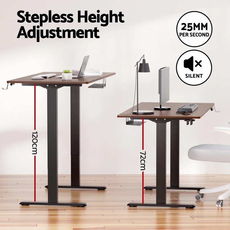 Artiss Standing Desk Motorised Dual Motor Electric Walnut 140CM