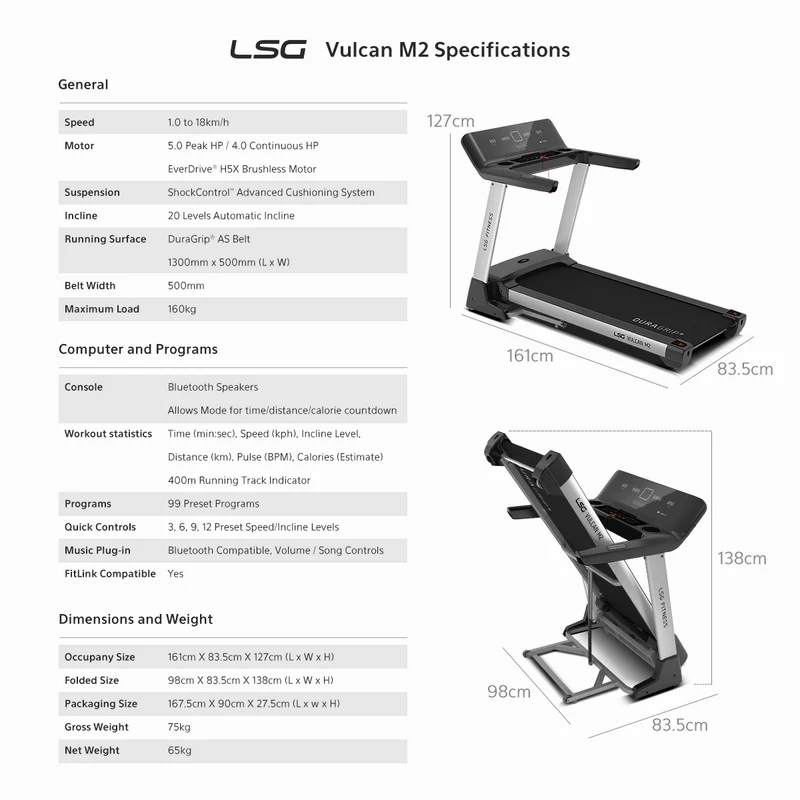 LSG VULCAN M2 Treadmill