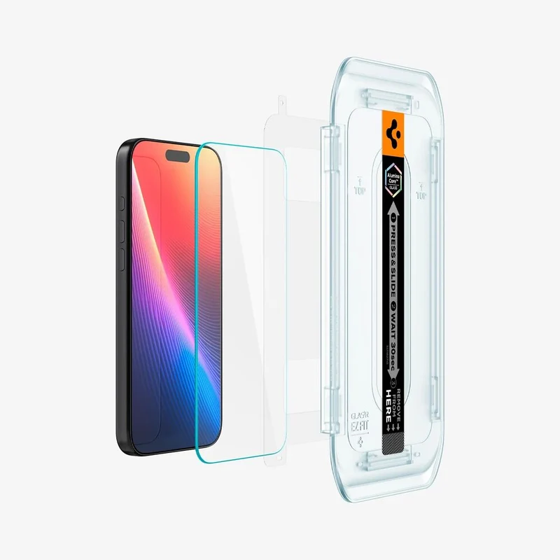 SPIGEN EZ Fit 2PCS Glass Screen Protector for iPhone 18 Pro/17/17 Pro/16 Pro (Clear)