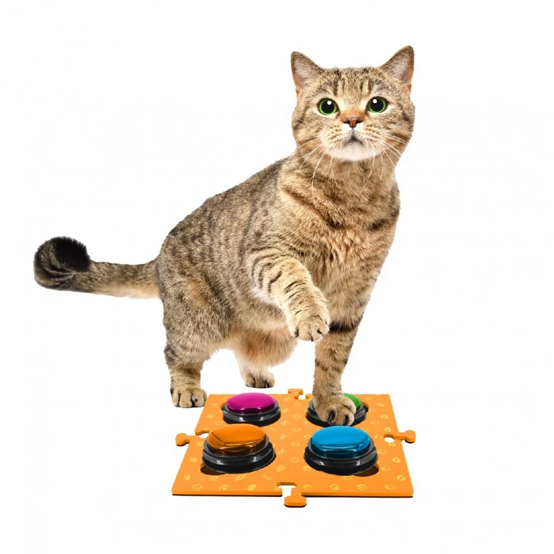 Tech4Pets 2PK Mat Board Organiser Storage Holder For Talking Buttons/Floor ORNG