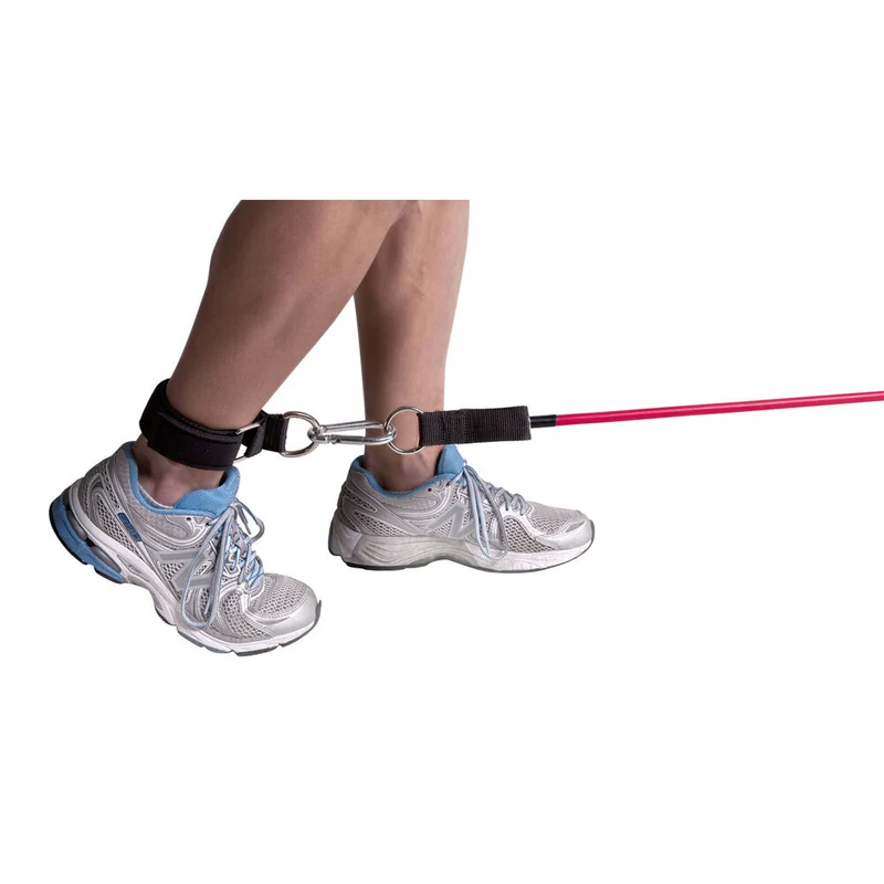 GoFit Padded Ankle Strap Workout Exercise For Power Tubes & Super Band Black