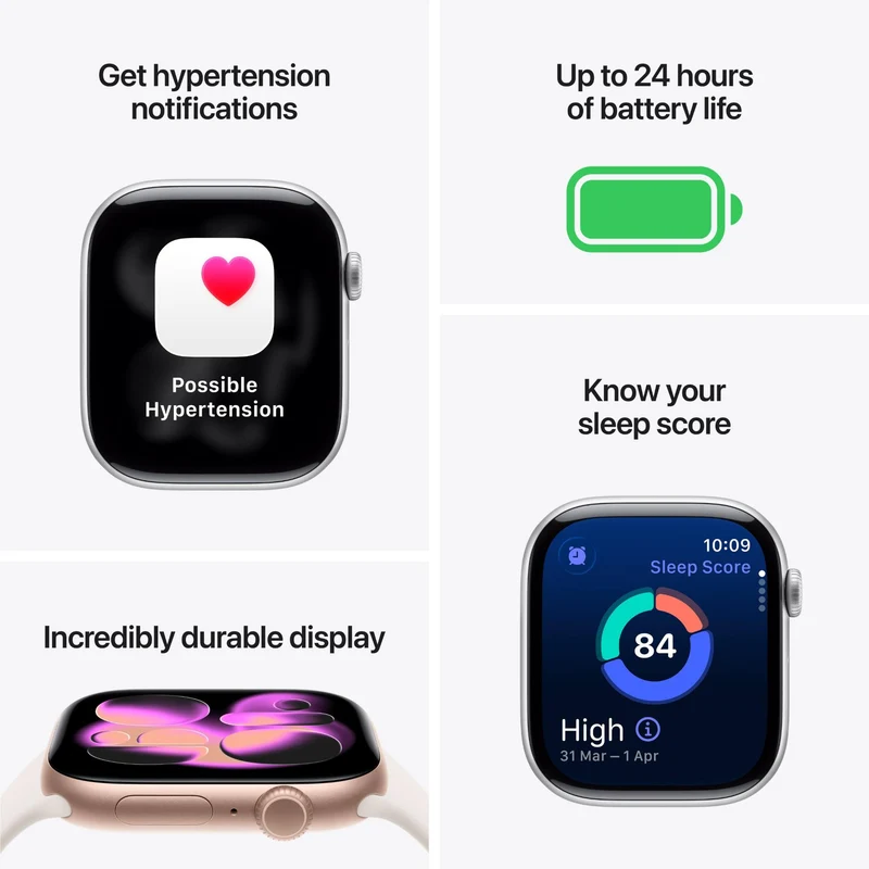 Apple Watch Series 11 42mm Space Grey Aluminium Case GPS + Cellular Sport Band (S/M) [Black]