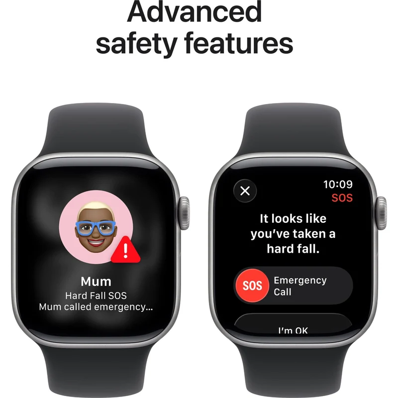 Apple Watch Series 11 42mm Space Grey Aluminium Case GPS + Cellular Sport Band (S/M) [Black]