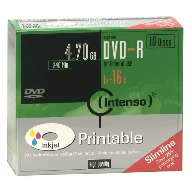 Intenso DVD-R 4,7GB 10er Slimcase Printable