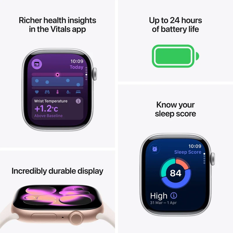 Apple Watch Series 11 46mm Natural Titanium Case GPS + Cellular Natural Milanese Loop (S/M)