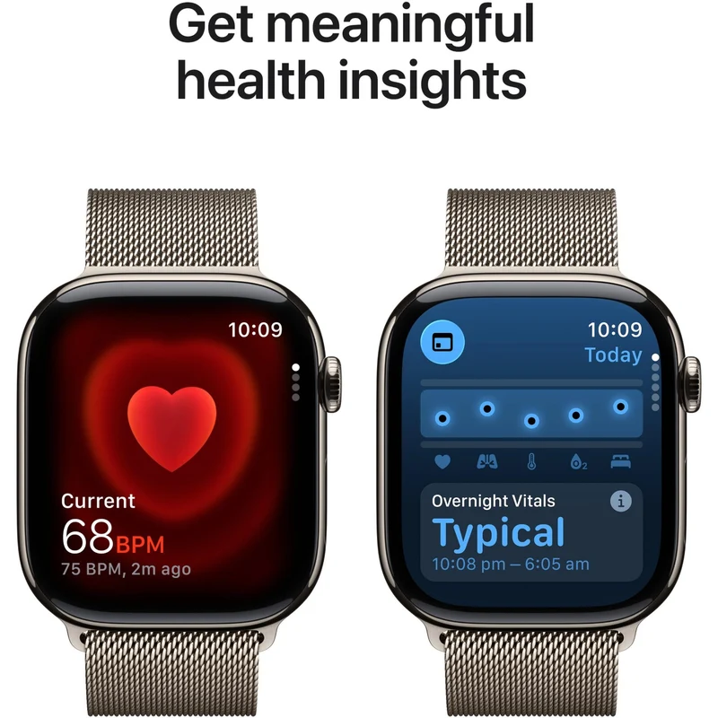 Apple Watch Series 11 46mm Natural Titanium Case GPS + Cellular Natural Milanese Loop (S/M)
