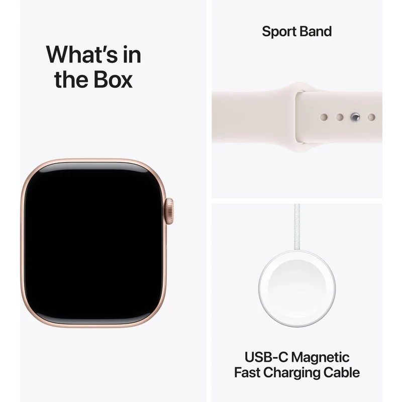 Apple Watch Series 11 46mm Rose Gold Aluminium Case GPS + Cellular Sport Band(S/M) [Light Blush]