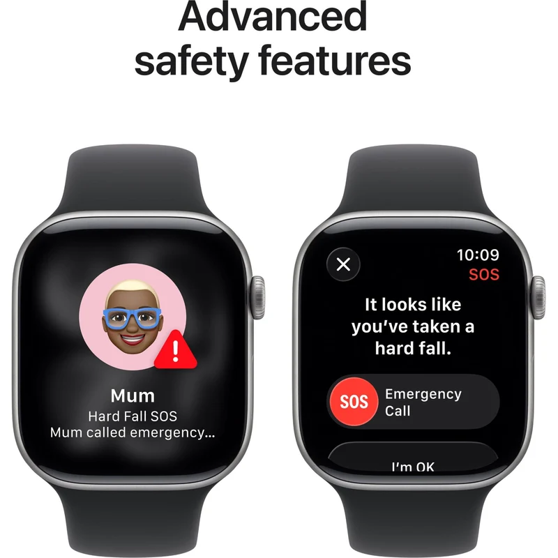 Apple Watch Series 11 46mm Space Grey Aluminium Case GPS + Cellular Sport Band (S/M) [Black]