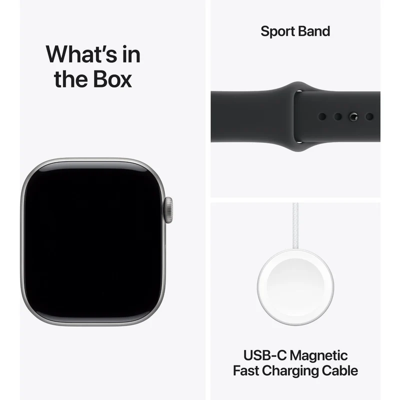 Apple Watch Series 11 46mm Space Grey Aluminium Case GPS + Cellular Sport Band (S/M) [Black]