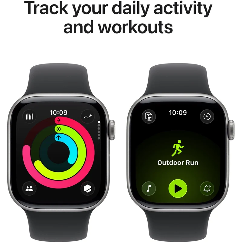 Apple Watch Series 11 42mm Space Grey Aluminium Case GPS + Cellular Sport Band (M/L) [Black]