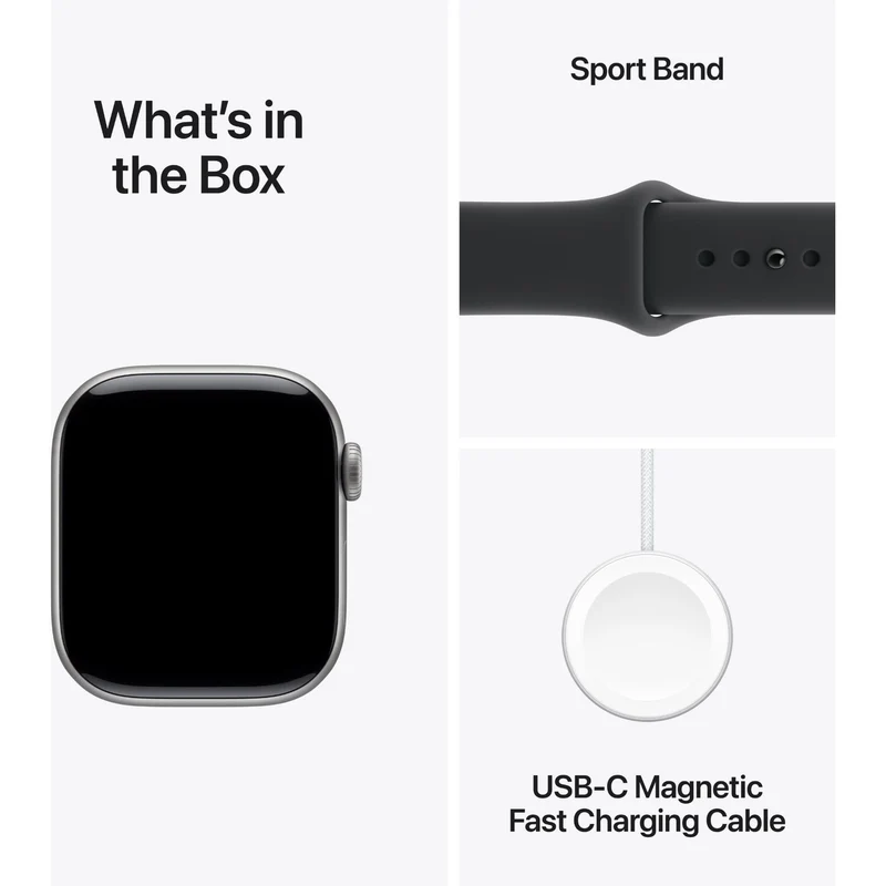 Apple Watch Series 11 42mm Space Grey Aluminium Case GPS + Cellular Sport Band (M/L) [Black]