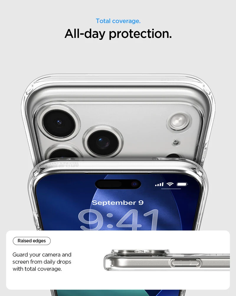 SPIGEN Ultra Hybrid MagSafe Case for iPhone 18 Pro/17 Pro (Clear Case/Graphite Ring)