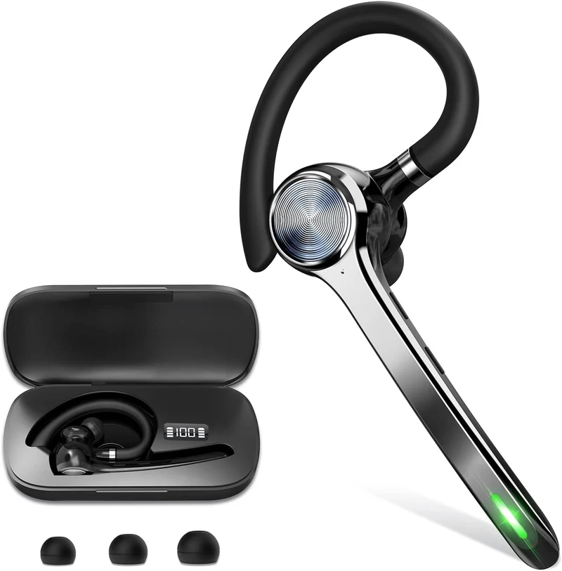 ZLOS Noise-Canceling Bluetooth Headset with Charging Case