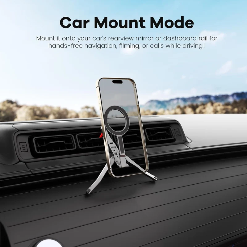 ZLOS Universal MagSafe Phone Stand & Magnetic Mount with Foldable Grip