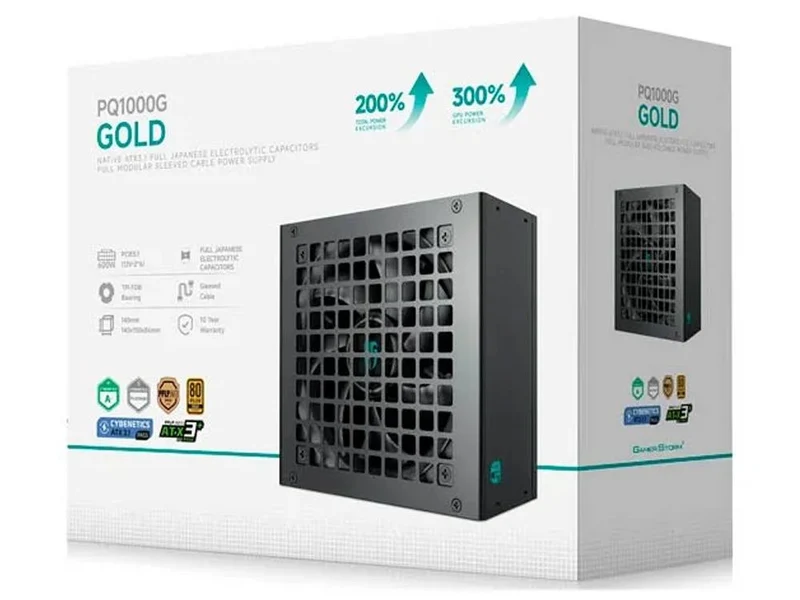 Deepcool PQ1000G 1000W 80+ Gold Fully Modular ATX 3.1 Power Supply - Black