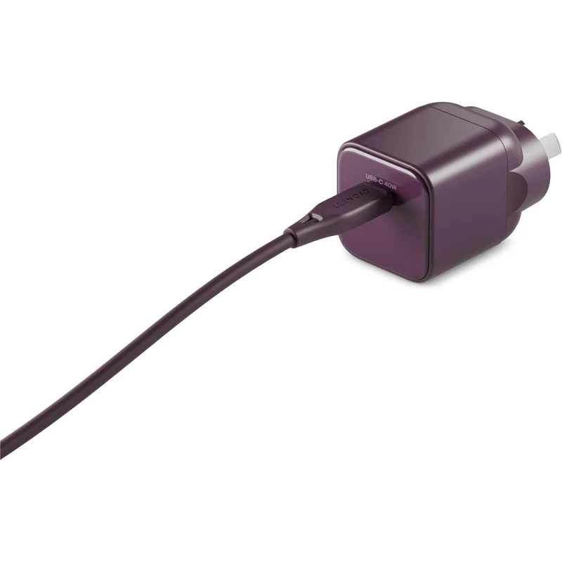 Cygnett Charge & Connect 40W Wall Charger with 1m C-C Cable (Cherry Noir)