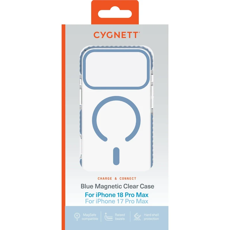 Cygnett Charge and Connect MagSafe Case for iPhone 18 Pro Max/17 Pro Max (Forever Blue)