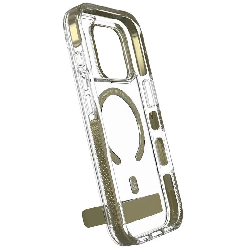 ZAGG Santa Cruz Snap KickStand Metallic Case for iPhone 18 Pro/17 Pro (Gold)