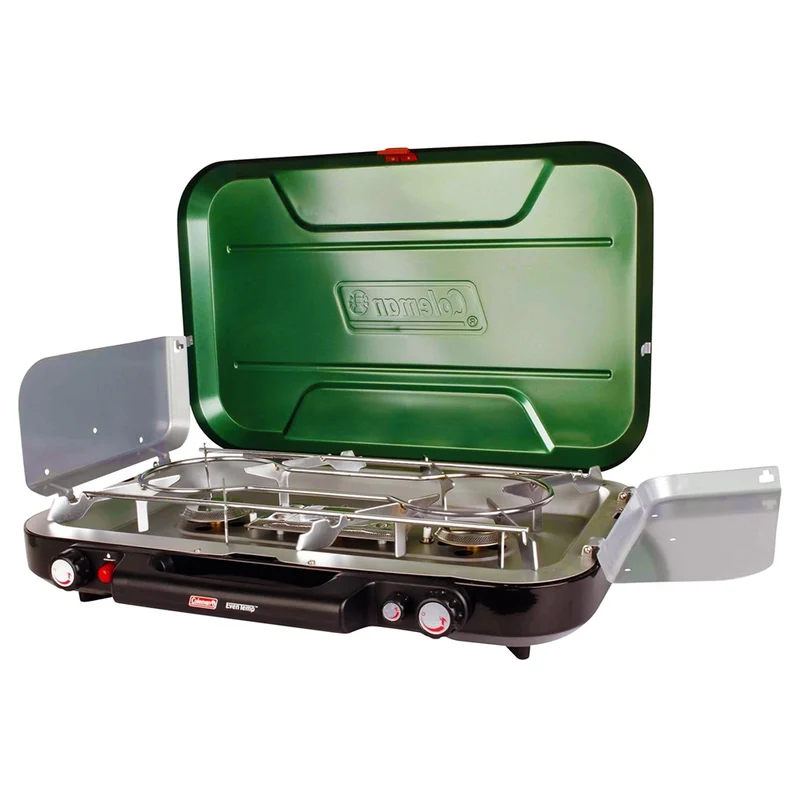 Coleman EvenTemp 3-Burner Camping Stove with Griddle and Grease Cup