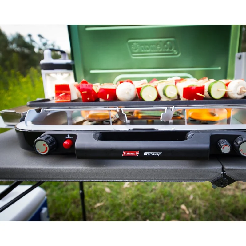 Coleman EvenTemp 3-Burner Camping Stove with Griddle and Grease Cup