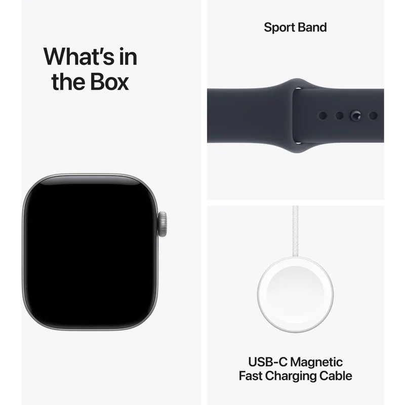 Apple Watch Series 12 42mm Space Grey Aluminium Case GPS Sport Band (S/M) [Navy Blue]