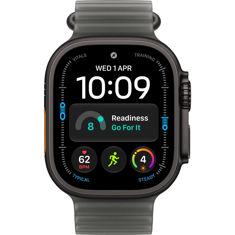 Apple Watch Ultra 4 49mm Black Titanium Case GPS + Cellular Translucent Ocean Band (Black)