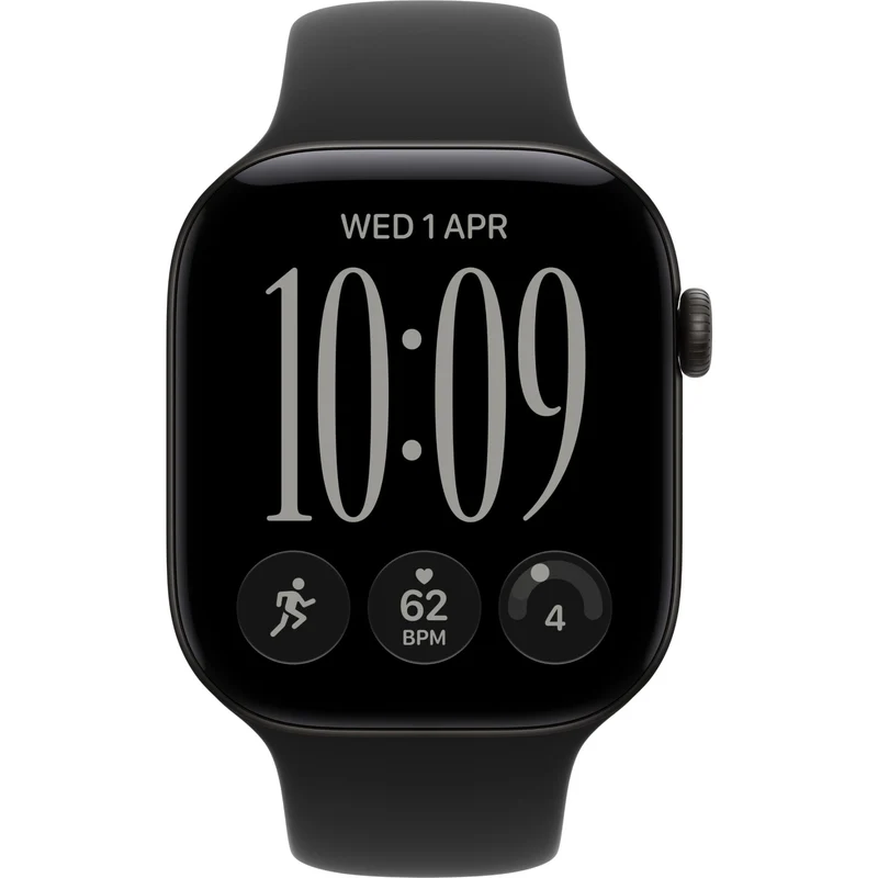 Apple Watch Series 12 46mm Black Aluminium Case GPS + Cellular Sport Band (S/M) (Black)