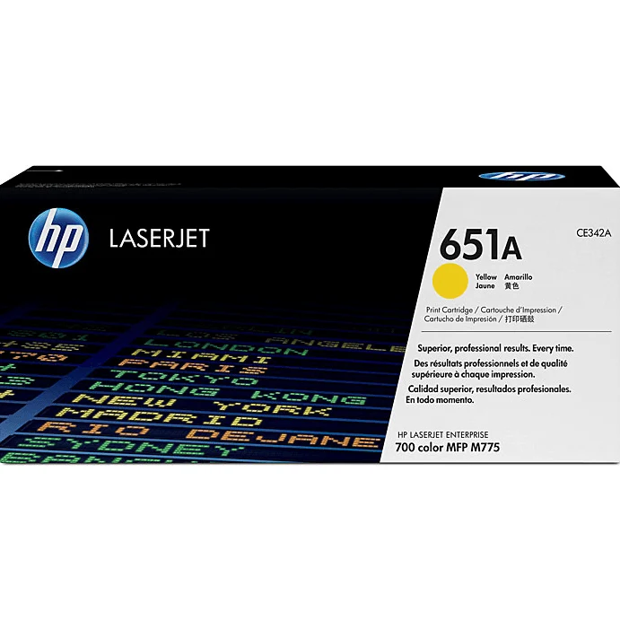 HP 651A Toner Ink Cartridge Yellow LaserJet Genuine CE342A
