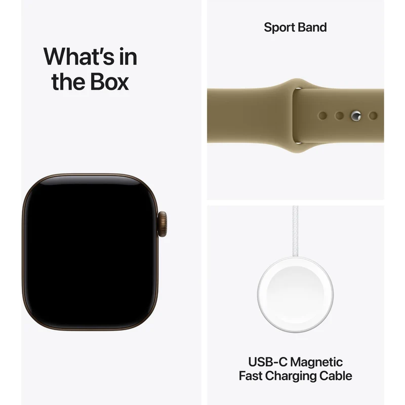 Apple Watch Series 12 42mm Dark Bronze Aluminium Case GPS Sport Band - (S/M) [Olive]